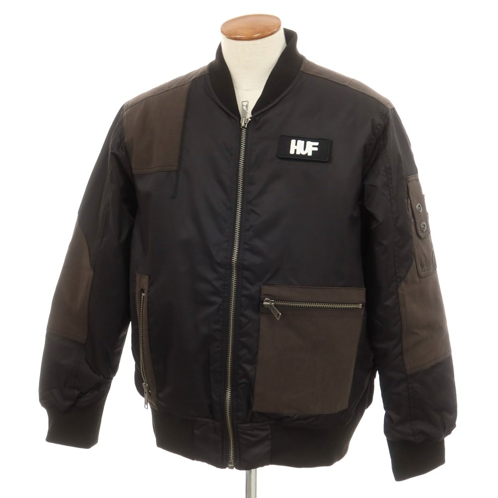 【中古】ハフ HUF × ERIC HAZE 100着限定 ナイロン 中綿ブルゾン ブラック【サイズM】【メンズ】