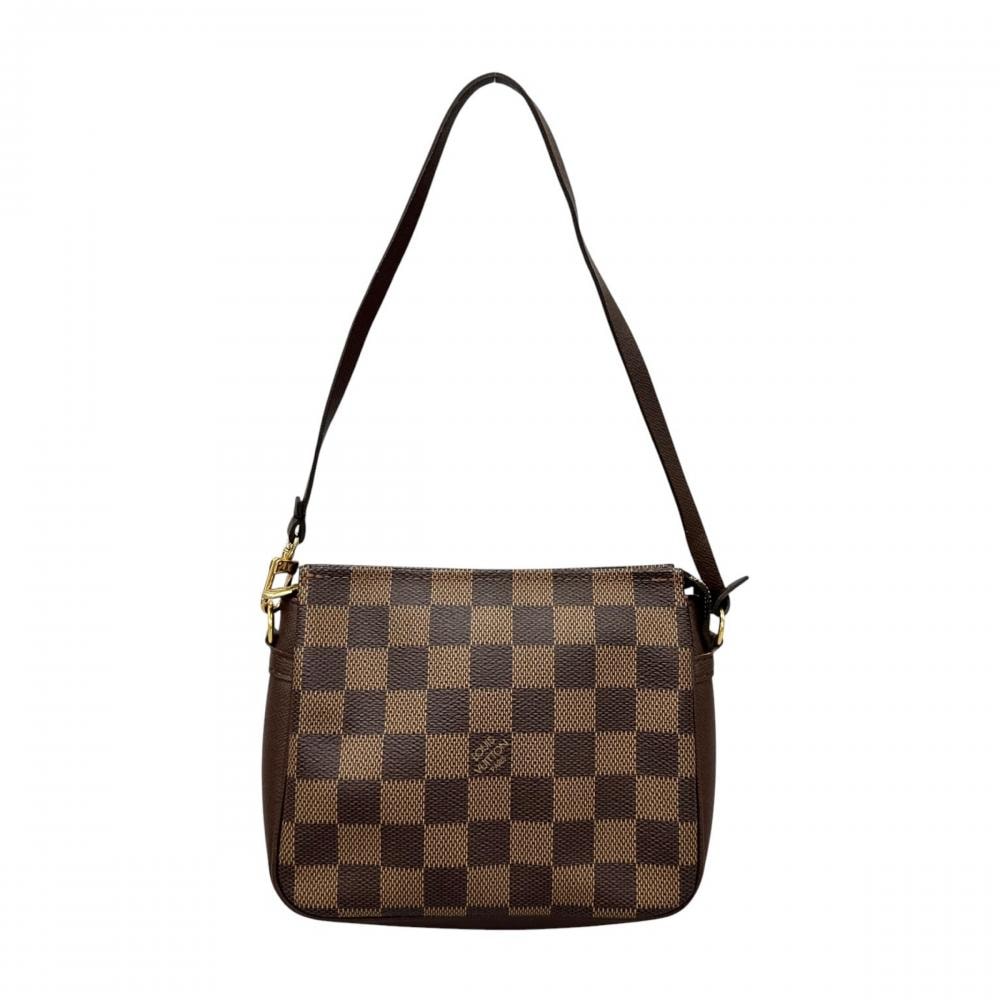 LOUIS VUITTON ルイヴィトン ハンドバッグ ダミエ・エベヌ トゥルース・メイクアップ アクセサリーポーチ N51982 ダミエキャンバス ブラウン 茶 ゴールド金具 レディース【中古品】
