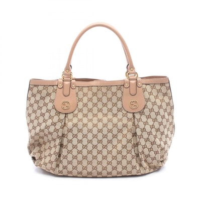 グッチ GUCCI スカーレット ハンドバッグ バッグ キャンバス レザー レディース ベージュ系 / ブラウン系 / ピンク系 269951 【中古】