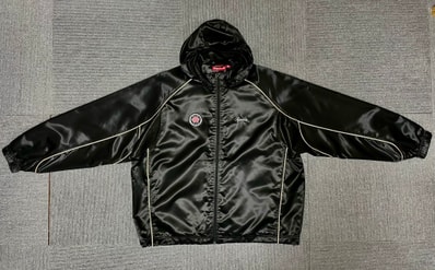 Supreme Satin Hooded Track Jacket "Black"