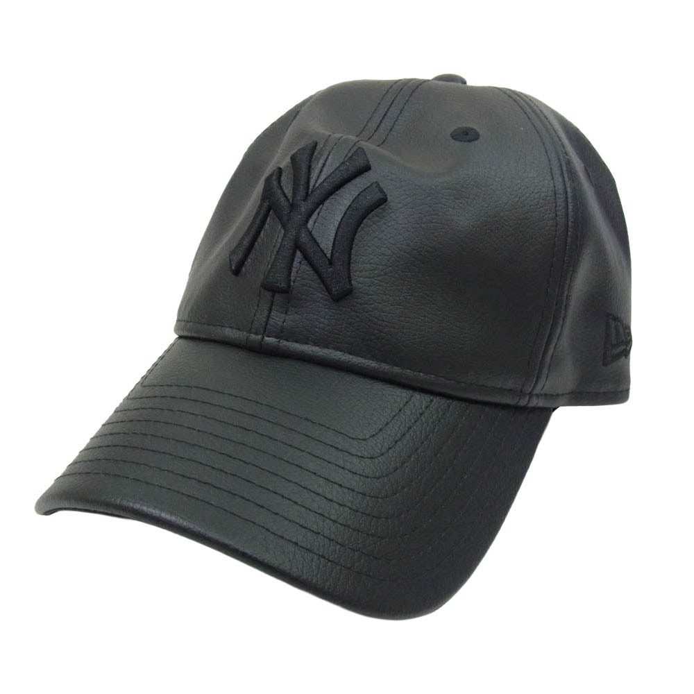 NEW ERA ニューエラ BEAMS ビームス × BEAMS ビームス NY ヤンキース PC-9FIFTY PU フェイクレザー キャップ ブラック系【極上美品】【中古】