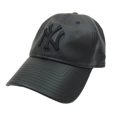 NEW ERA ニューエラ BEAMS ビームス × BEAMS ビームス NY ヤンキース PC-9FIFTY PU フェイクレザー キャップ ブラック系【極上美品】【中古】