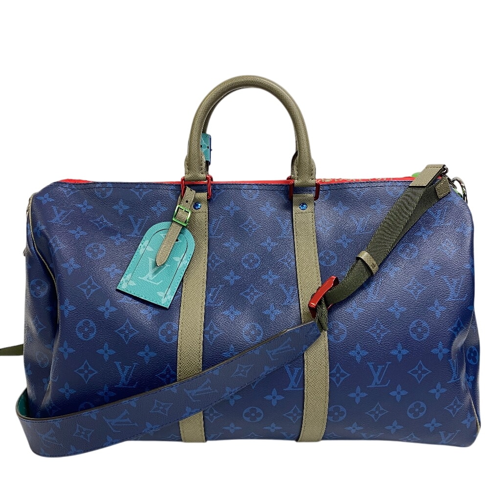 ルイヴィトン LOUIS VUITTON ボストンバッグ モノグラムパシフィック キーポル バンドリエール45 M43855 ブルー