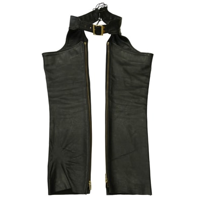 VANSON バンソン バイクウェア レザー チャップス パンツ ブラック系 23【中古】