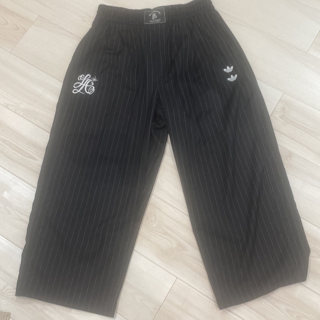 adidas x Willy Chavarria Pinstripe Track Pants "Black/White"