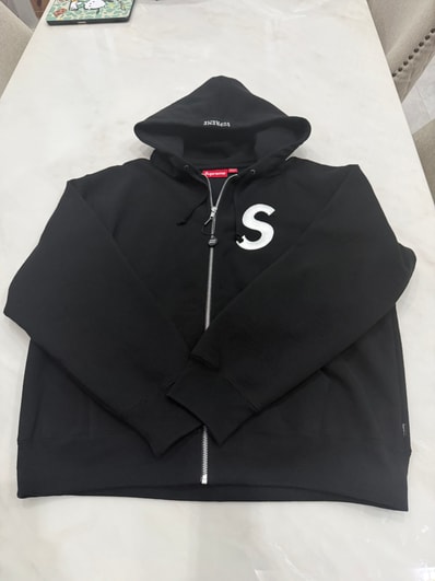 Supreme S Logo Zip Up Hooded Sweatshirt (25FW) "Black"
