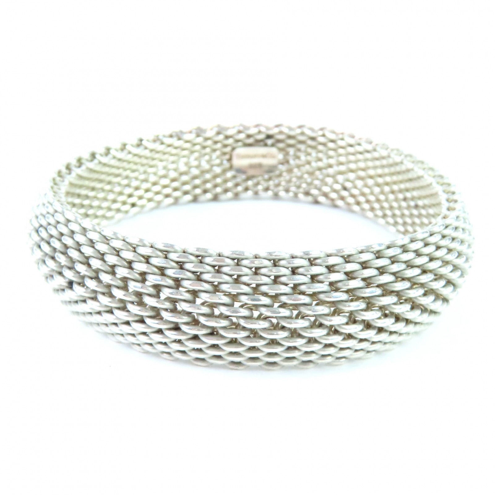 極美品 ティファニー ブレスレット サマセット メッシュ シルバー レディース