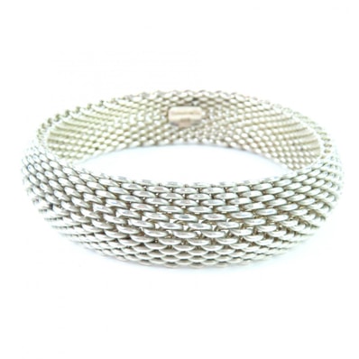 極美品 ティファニー ブレスレット サマセット メッシュ シルバー レディース