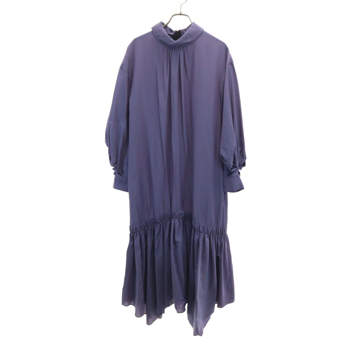 LANVIN en Bleu ランバンオンブルー ストライプ柄 長袖 ワンピース 38 青紺系