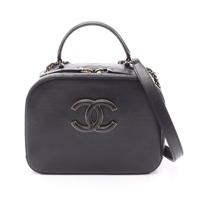 シャネル CHANEL マトラッセ バニティバッグ 2WAY ショルダーバッグ バッグ レザー レディース ブラック系 【中古】