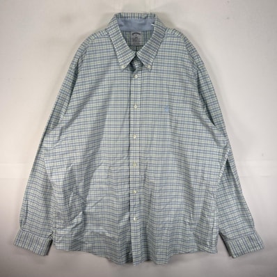 古着 ブルックスブラザーズ Brooks Brothers 長袖シャツ ワンポイント ボタンダウン XL ブルー系 チェック メンズ