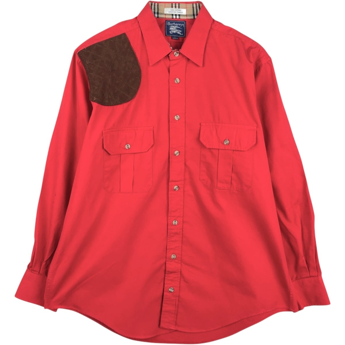 古着 ~90年代 バーバリー Burberry's 長袖 ハンティングシャツ USA製 メンズL相当 ヴィンテージ/evb036014