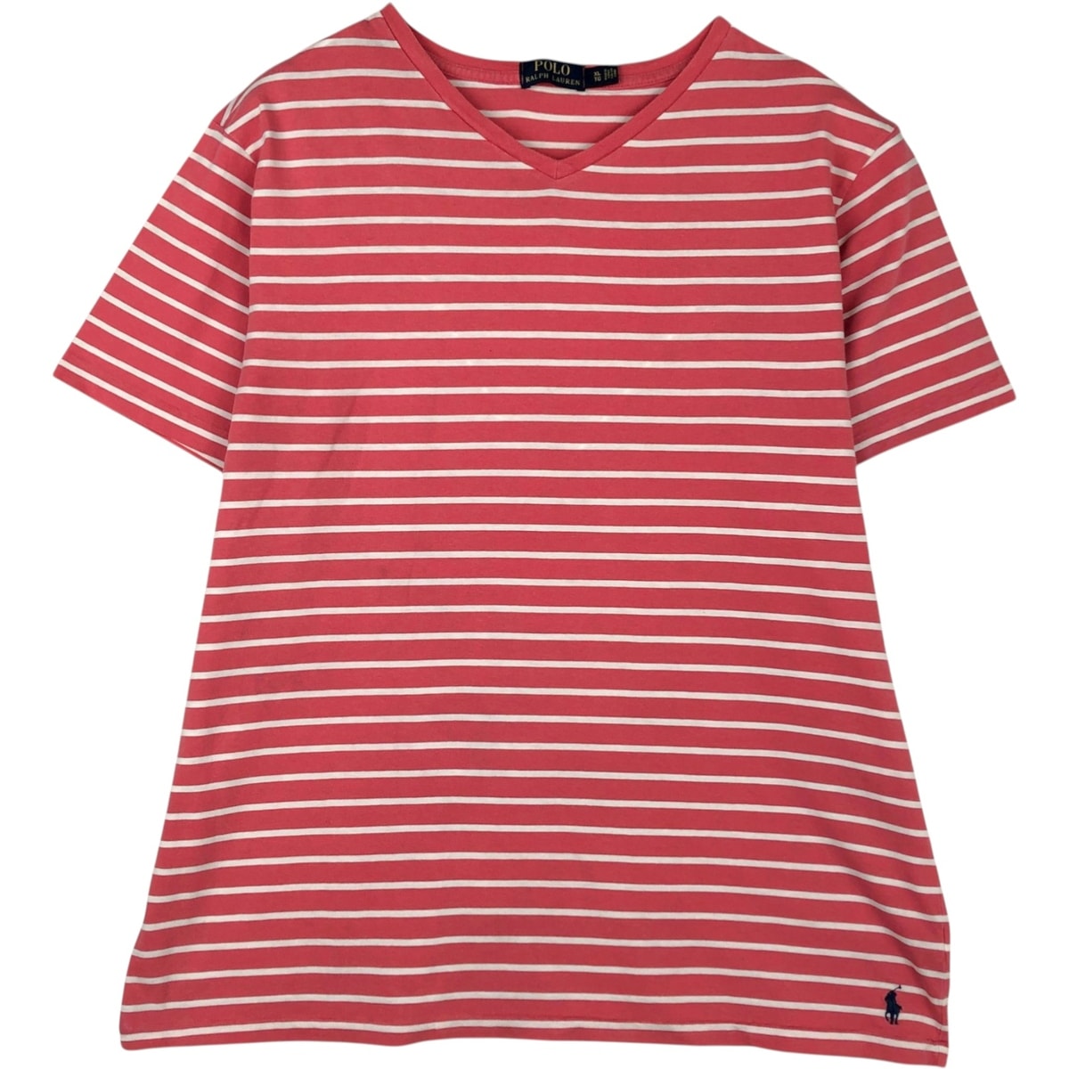 古着 ラルフローレン Ralph Lauren POLO RALPH LAUREN ボーダー柄 半袖VネックTシャツ メンズXL相当/eaa625908