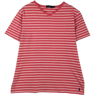 古着 ラルフローレン Ralph Lauren POLO RALPH LAUREN ボーダー柄 半袖VネックTシャツ メンズXL相当/eaa625908