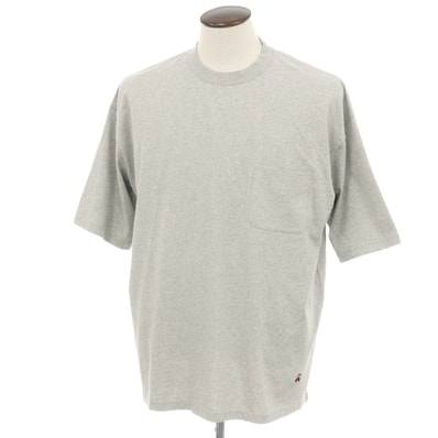 【中古】ブルックスブラザーズ Brooks Brothers コットン クルーネック 半袖ポケットTシャツ ライトグレー【サイズXL】【メンズ】