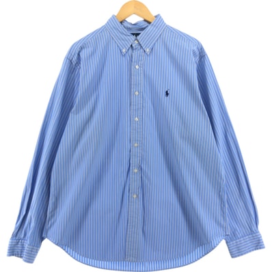 古着 ラルフローレン Ralph Lauren CLASSIC FIT 長袖 ボタンダウンストライプシャツ メンズXL相当/eaa521561