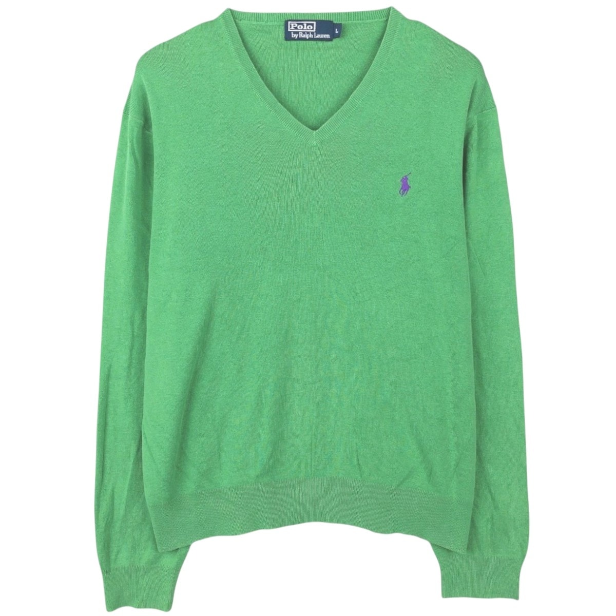 古着 ラルフローレン Ralph Lauren POLO by Ralph Lauren Vネック ピマコットンニットセーター メンズL相当/eaa670150