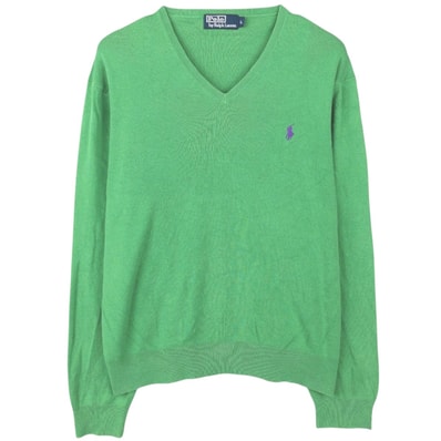 古着 ラルフローレン Ralph Lauren POLO by Ralph Lauren Vネック ピマコットンニットセーター メンズL相当/eaa670150