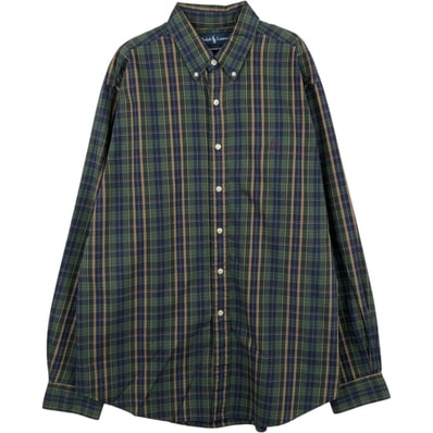 古着 ラルフローレン Ralph Lauren CLASSIC FIT 長袖 ボタンダウンチェックシャツ メンズXL相当/eaa652076