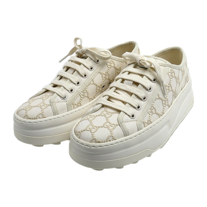 GUCCI グッチ テニス 1977 トレーナー スニーカー ホワイト 782737 FAC9X 9175 38 レディース【中古】【極美品】