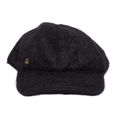 グッチ ダブルG キャップ サイズM 729349 ブラック ウール モヘヤ レディース GUCCI 【中古】
