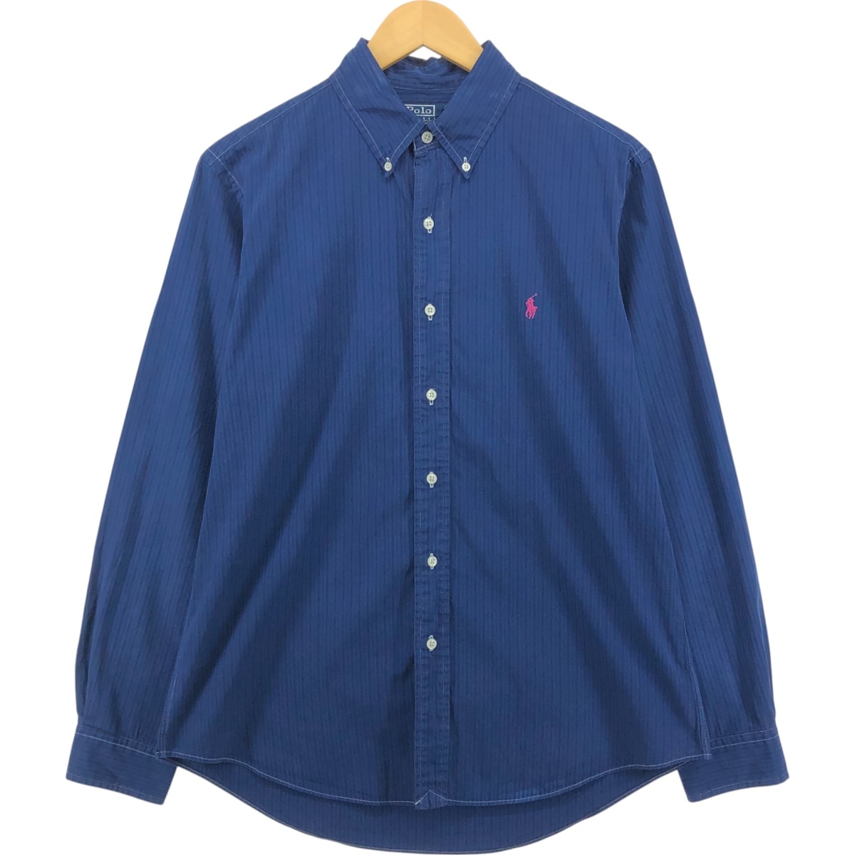 古着 ラルフローレン Ralph Lauren POLO by Ralph Lauren CUSTOM FIT 長袖 ボタンダウンストライプシャツ メンズL相当/eaa473747