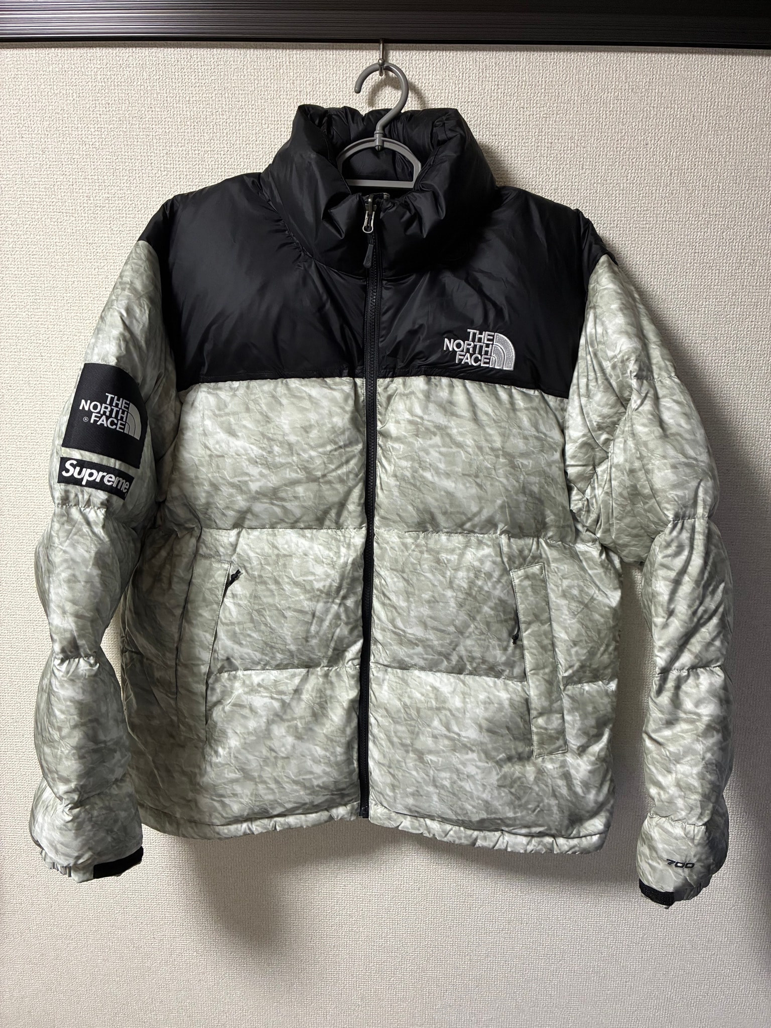 Supreme x The North Face Nuptse Jacket "White Paper Print"