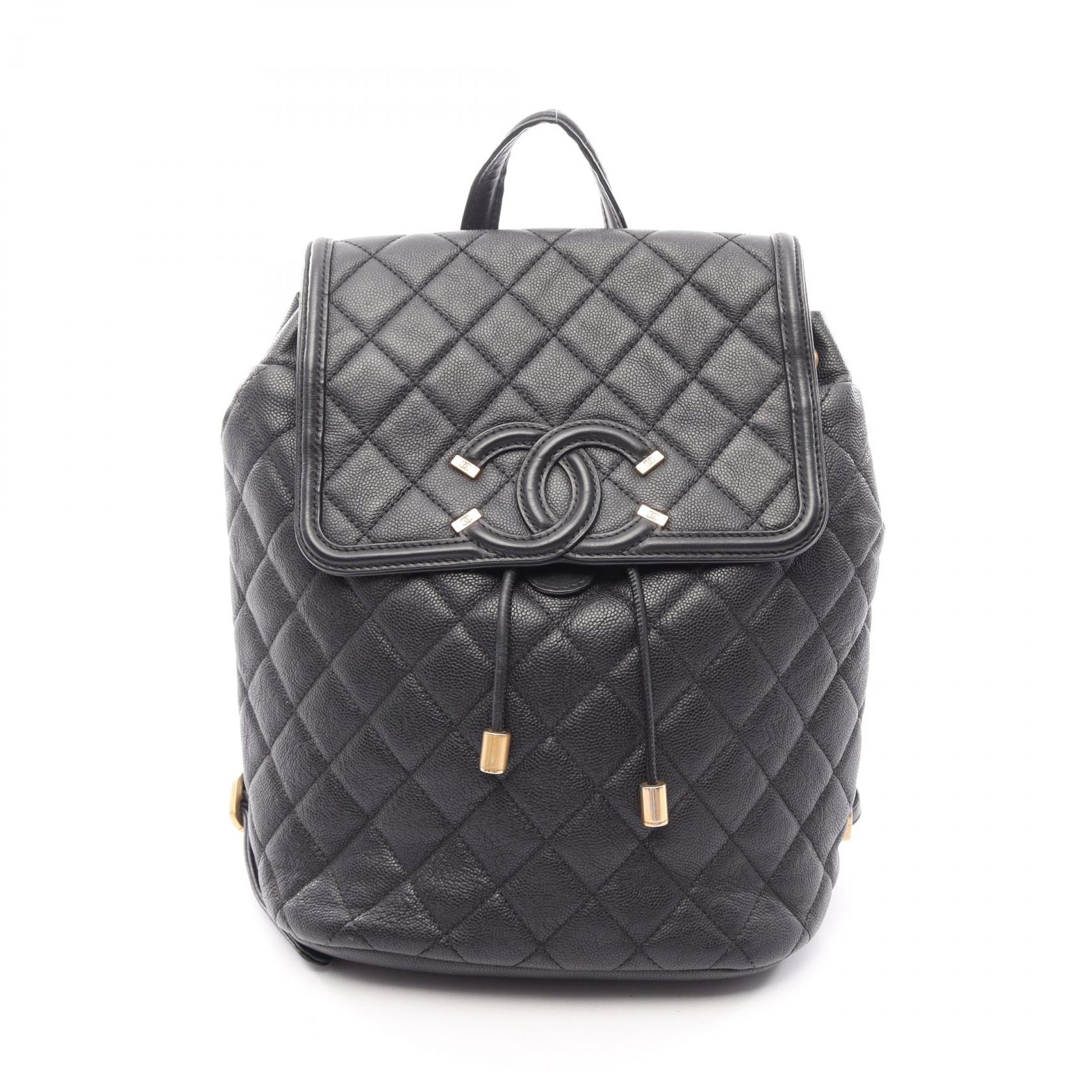 シャネル CHANEL CCフィリグリー マトラッセ リュックサック バックパック バッグ キャビアスキン(グレインドカーフ) レディース ブラック系 【中古】