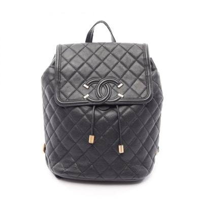 シャネル CHANEL CCフィリグリー マトラッセ リュックサック バックパック バッグ キャビアスキン(グレインドカーフ) レディース ブラック系 【中古】