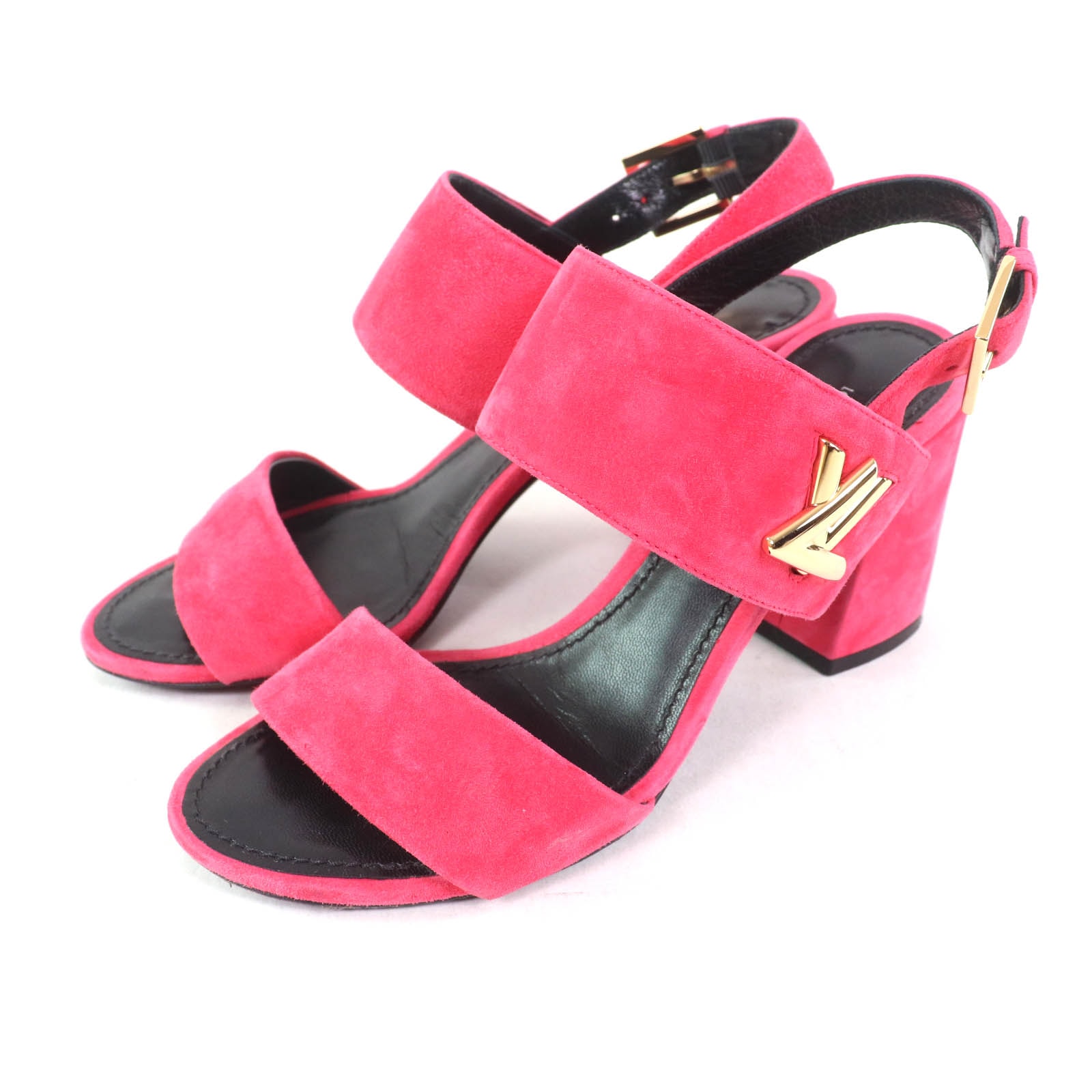 良品 ルイヴィトン
 サンダル ピンク レディース 36