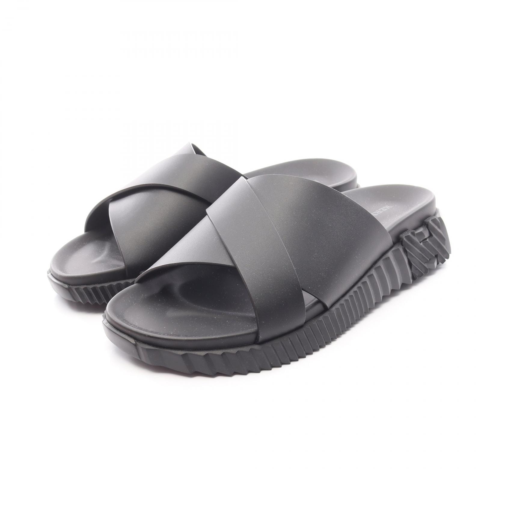 エルメス HERMES インフラ サンダル 靴 レザー レディース ブラック系 【中古】