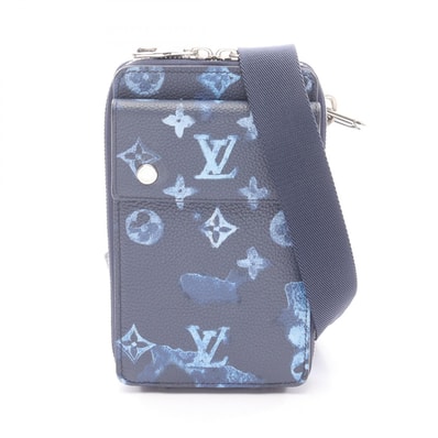 ルイ・ヴィトン LOUIS VUITTON フォンポーチ ショルダーバッグ バッグ PVCコーティングキャンバス モノグラム・ウォーターカラー メンズ ネイビー系 M80466 【中古】