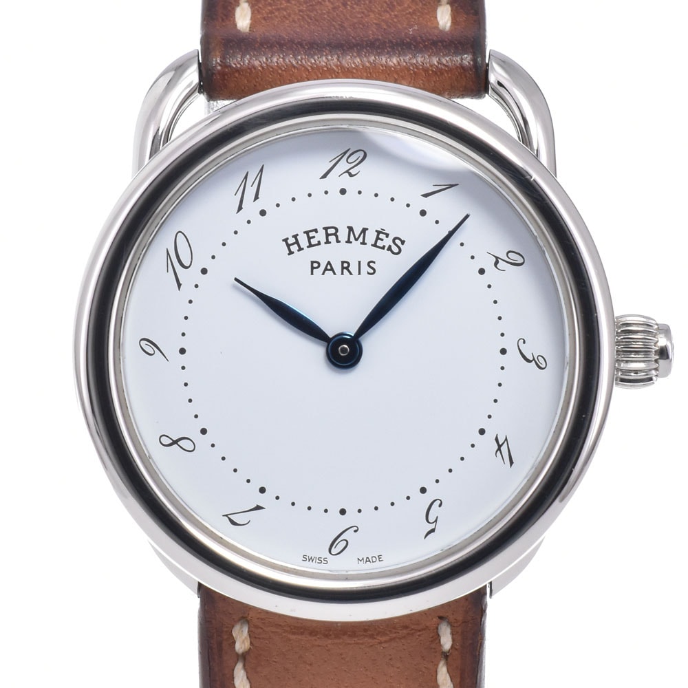 エルメス HERMES AR5.210 アルソー ホワイト クォーツ レディース 美品 内箱・保証書付き 腕時計 Q#149191