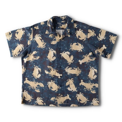 古着 90年代 ラルフローレン Ralph Lauren POLO by Ralph Lauren VINTAGE CAMP 総柄 ロブスター柄 カニ柄 オープンカラー ハワイアンアロハシャツ ボックスシャツ メンズXL相当 ヴィンテージ/evb030171