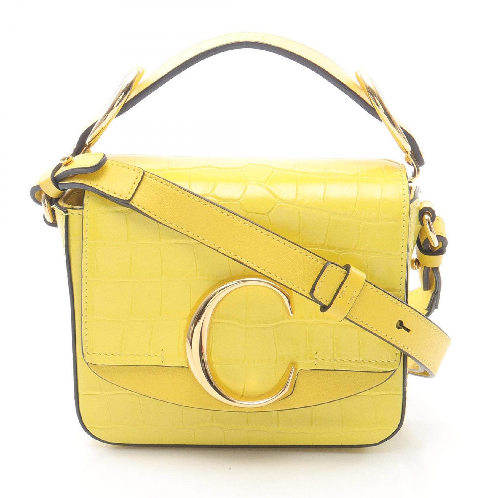 クロエ Chloe CHROE C クロエシー ハンドバッグ バッグ レザー レディース イエロー系 S193A87N 【中古】