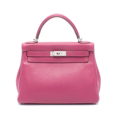 エルメス HERMES ケリー28 トスカ 内縫い 2WAY ハンドバッグ バッグ トリヨンクレマンス トリヨンクレマンス □P刻印(2012年製造) レディース パープル系 【中古】