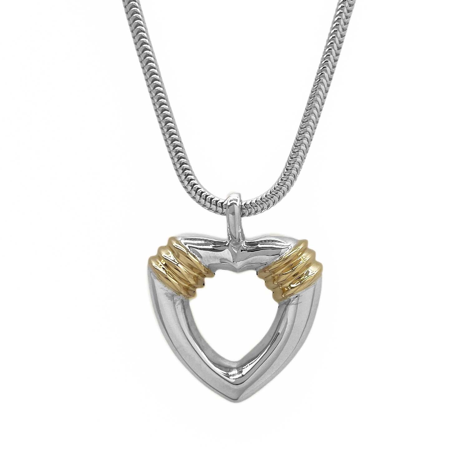 TIFFANY&Co. ティファニー ハート コイル スネークチェーン コンビ ネックレス
 ペンダント ヴィンテージ SV925 シルバー 新品仕上済 レディース
 【中古】
