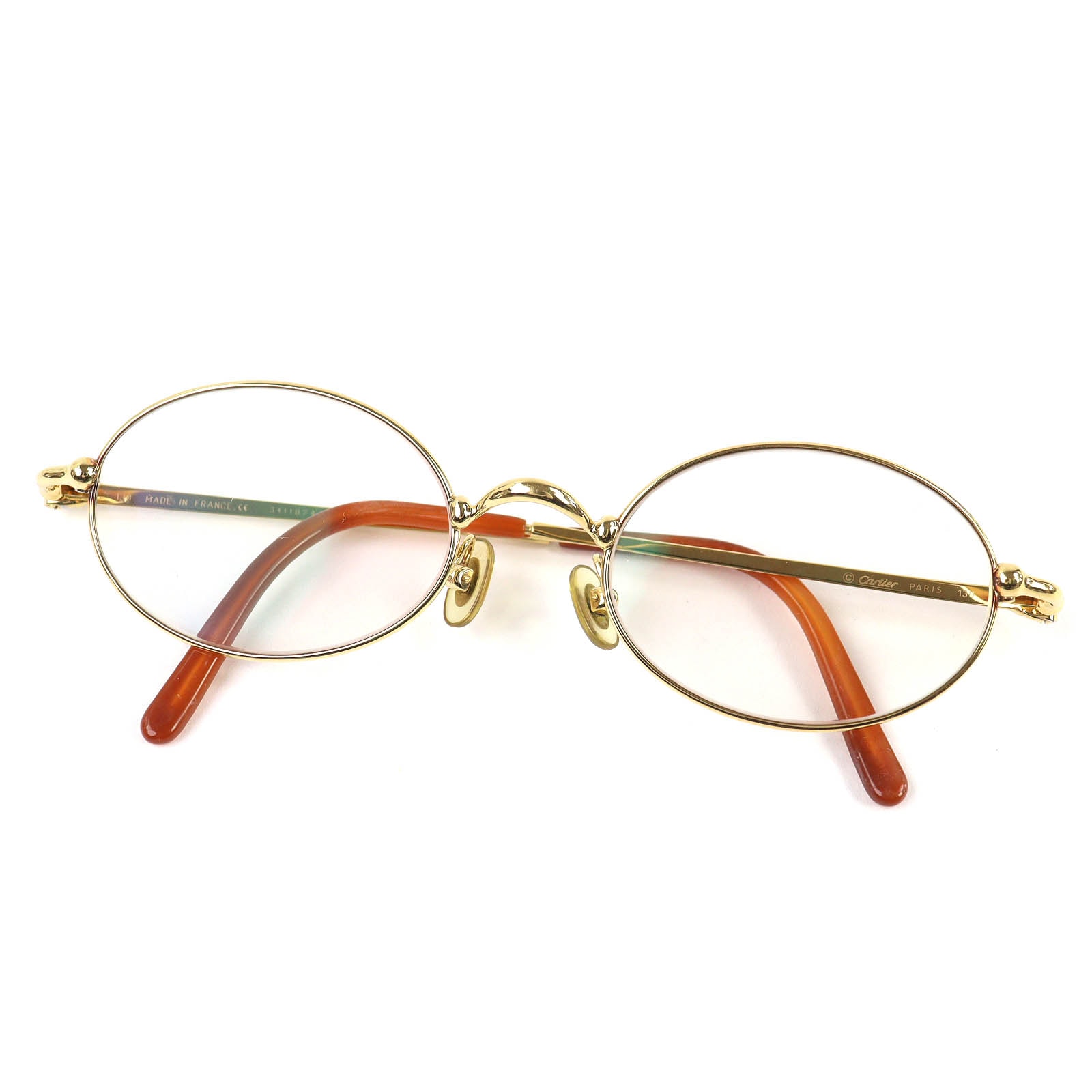 美品 カルティエ トリニティ オーバル メガネ ゴールド 47□19 130