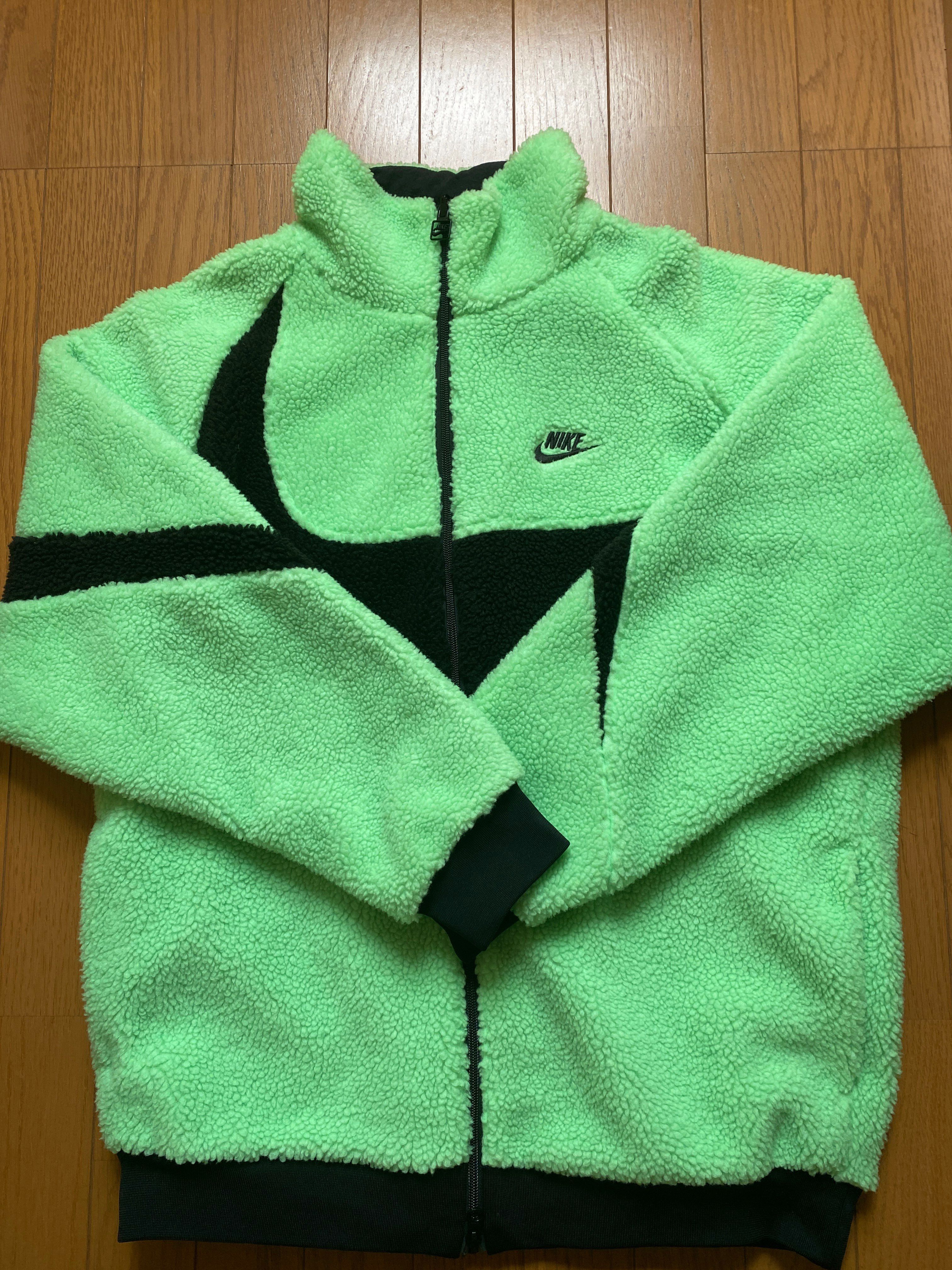 Nike Big Swoosh Reversible Boa Jacket "Illusion Green/Black"