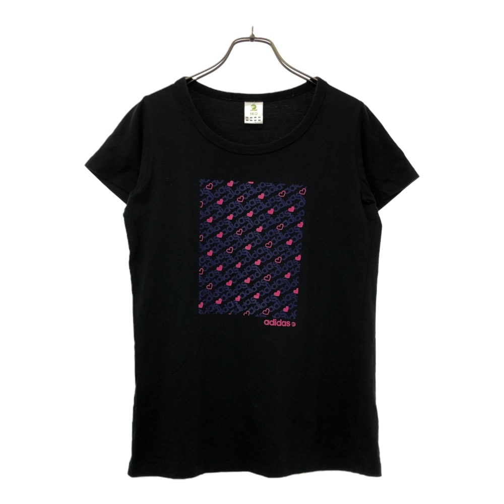 adidas NEO アディダスネオ ハート プリント 半袖 Tシャツ L ブラック