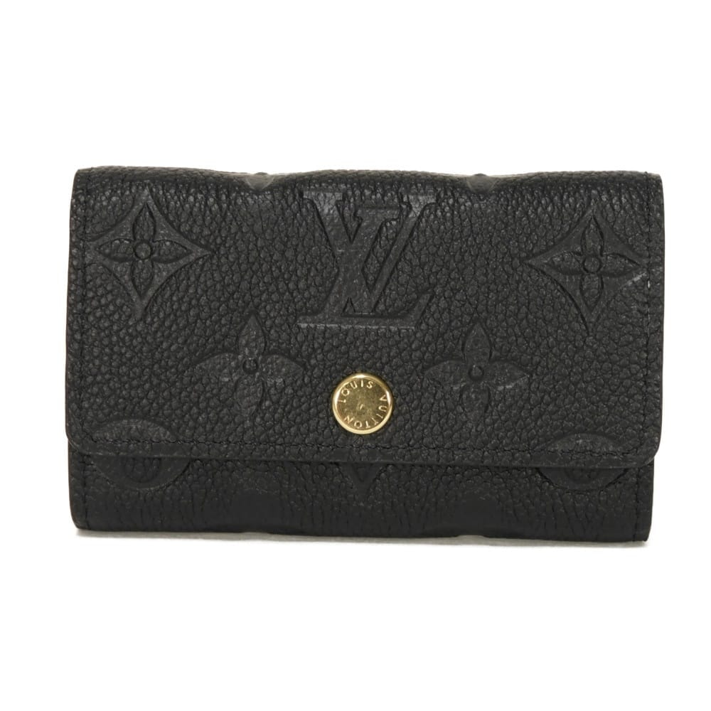 LOUIS VUITTON ルイ・ヴィトン ミュルティクレ 6 現行 LVロゴ フラワー ブラック スナップボタン 6連 キーフック 二つ折り RFID ICチップ 未使用 モノグラム アンプラント ノワール キーケース M64421