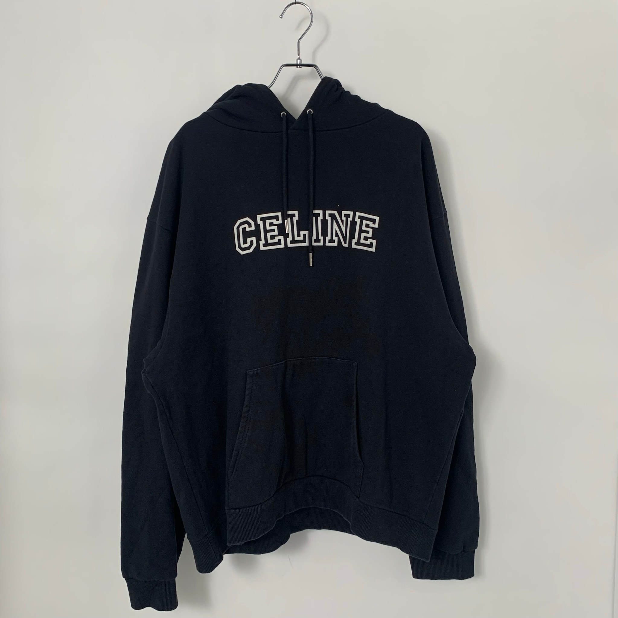 CELINE OVERSIZED lOGO HOODIE Black