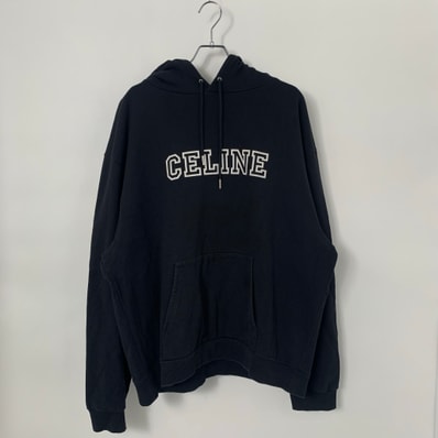 CELINE OVERSIZED lOGO HOODIE Black
