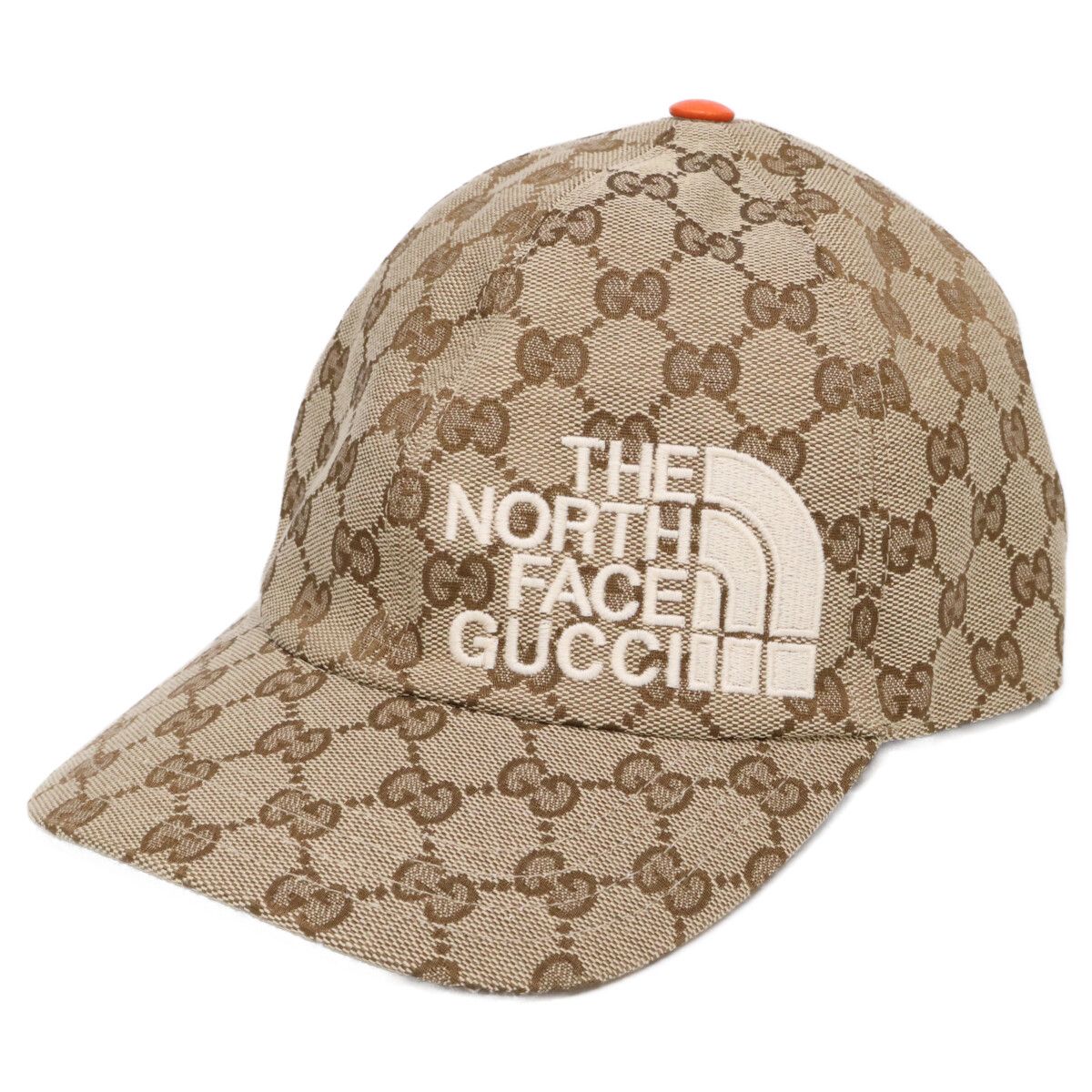 グッチ 【美品】672155 4HAJR THE NORTH FACE ザ・ノース・フェイス GGキャンバス ベースボール キャップ L 59cm