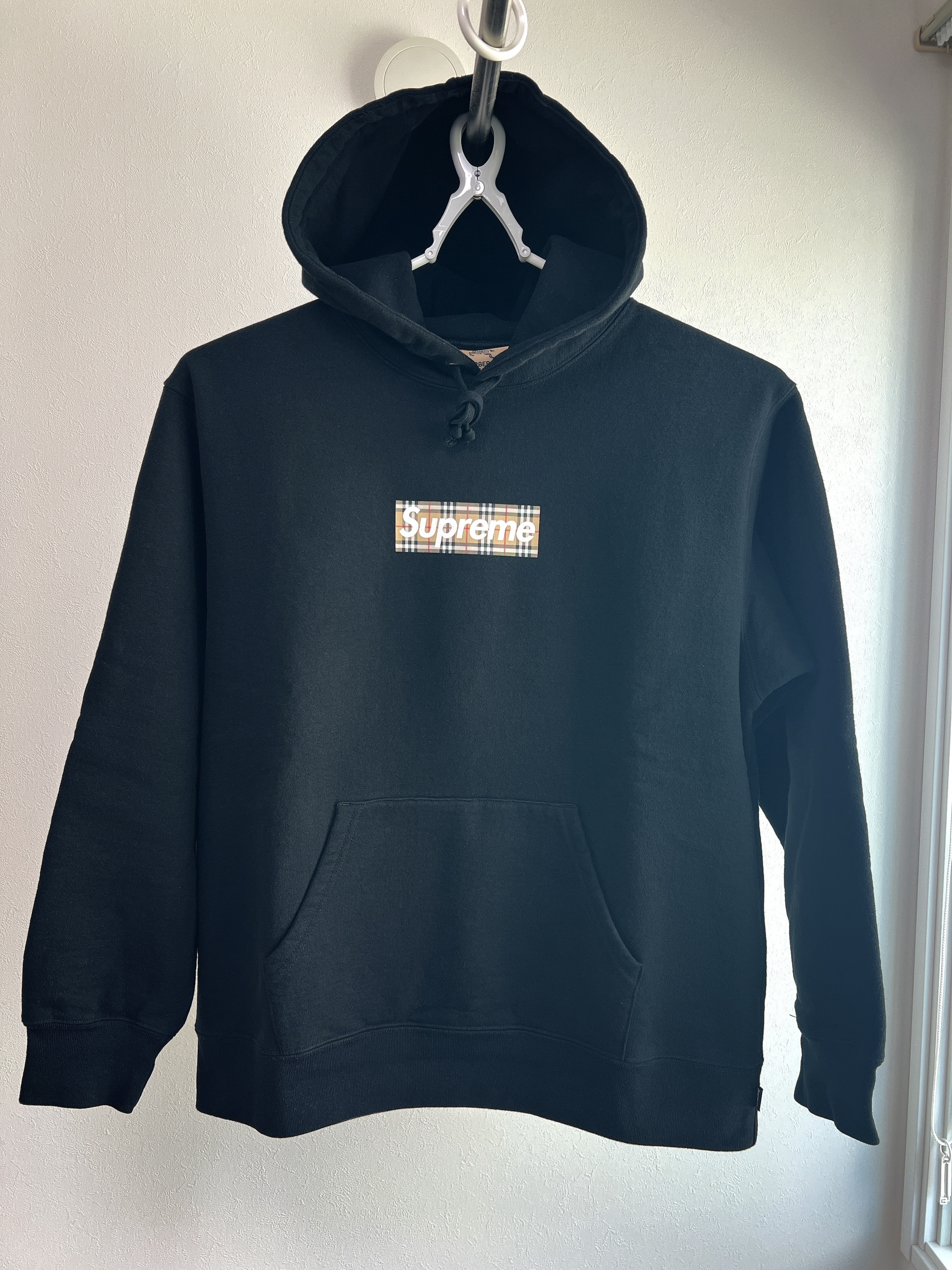Supreme / Burberry Box Logo Hooded Sweatshirt "Black"