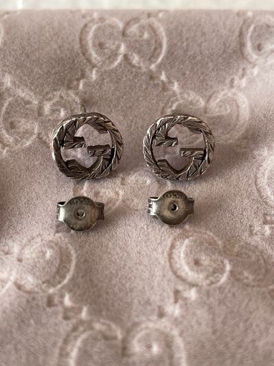 GUCCI Interlocking G Earrings In Silver