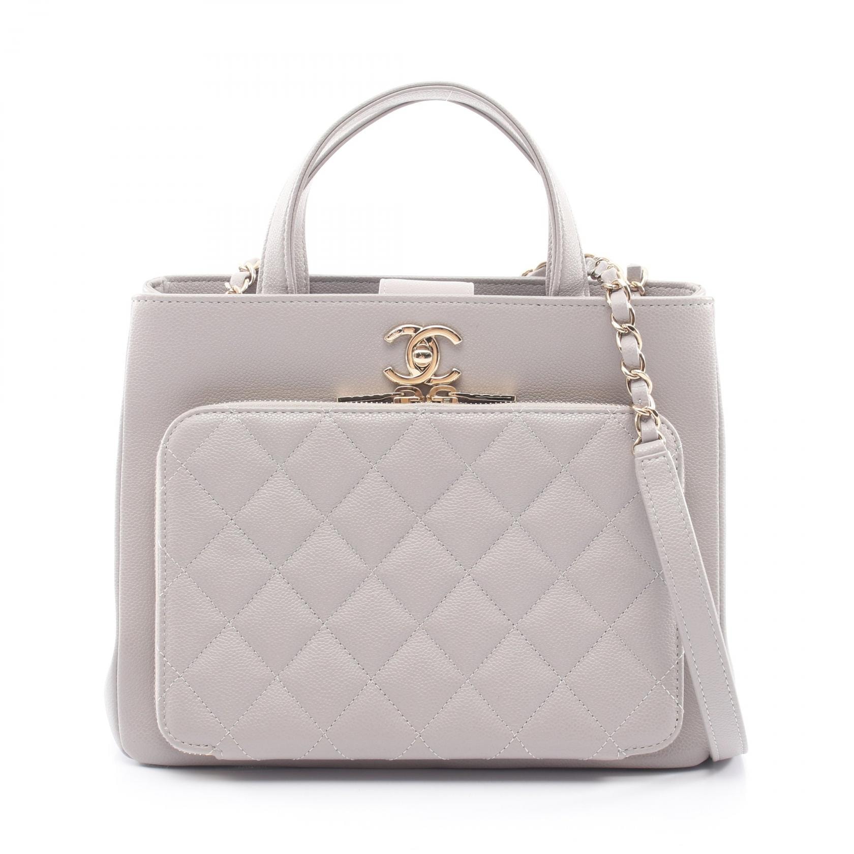 シャネル CHANEL ビジネスアフィニティ マトラッセ 2WAY ショルダーバッグ バッグ キャビアスキン(グレインドカーフ) レディース グレー系 A93750 【中古】