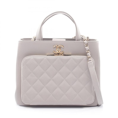 シャネル CHANEL ビジネスアフィニティ マトラッセ 2WAY ショルダーバッグ バッグ キャビアスキン(グレインドカーフ) レディース グレー系 A93750 【中古】
