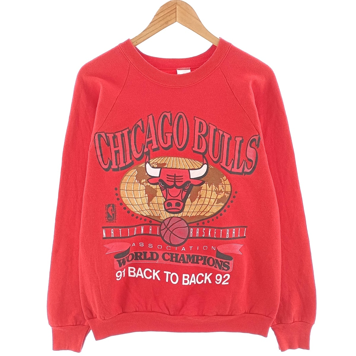 古着 90年代 フルーツオブザルーム FRUIT OF THE LOOM NBA CHICAGO BULLS シカゴ ブルズ ロゴスウェットシャツ トレーナー USA製 メンズL相当 ヴィンテージ/eaa403946