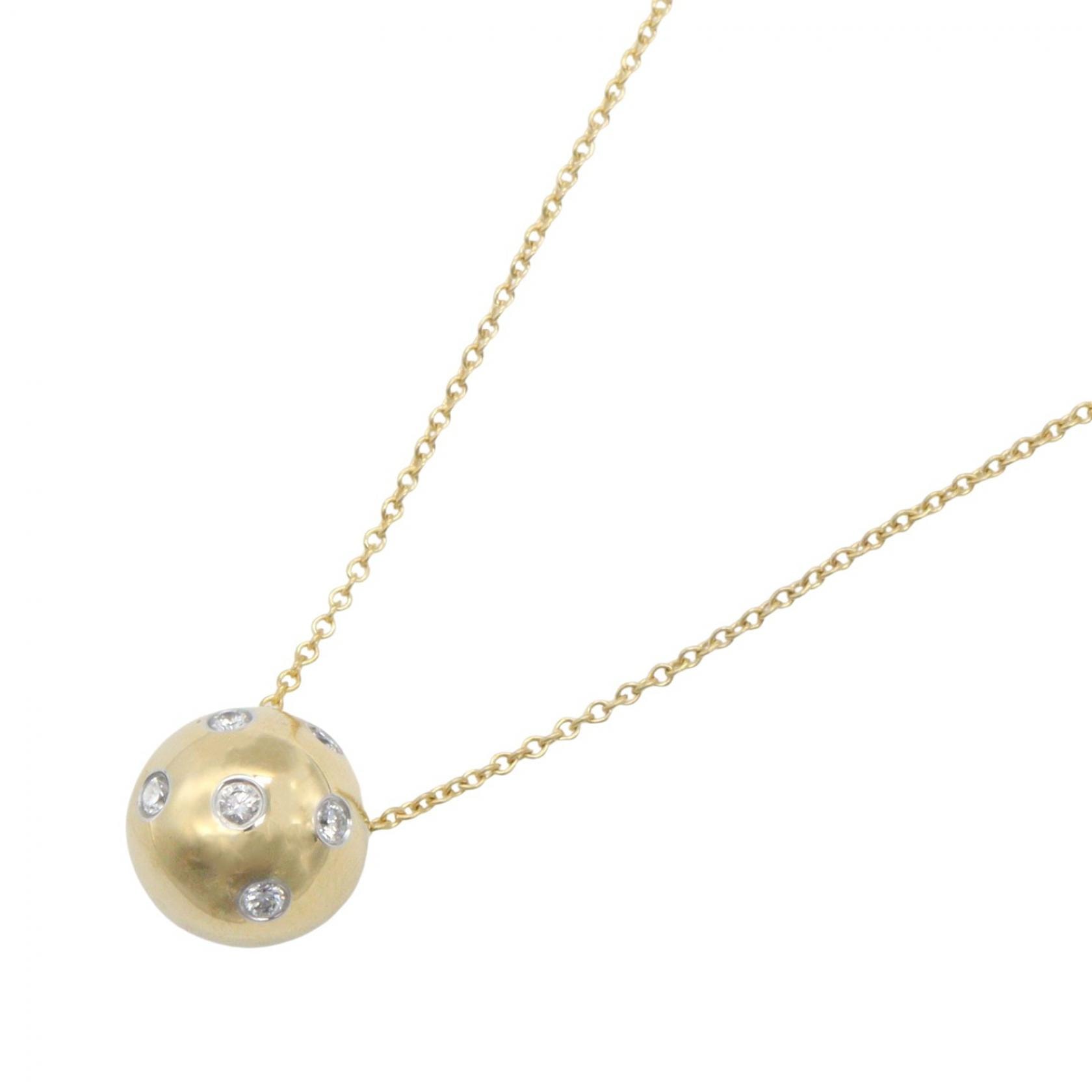 ティファニー TIFFANY&CO ドッツ ボール ダイヤ ネックレス 6PD ネックレス ジュエリー K18(イエローゴールド) Pt950プラチナ ダイヤモンド レディース ゴールド系 / シルバー系 / クリア系 【中古】